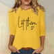 thumbnail image 1 of MKLEKYY Playeras Deportivas Mujer Camisa Estampada Para Mujer, Manga 3/4, Túnica, Cuello Redondo, Blusa, Camiseta 374 Talla S, 1 of 3