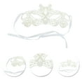 thumbnail image 3 of Unique Bargains 1 Pc Lace X-Shape Half Face Party Mask for Masquerade Party White Lace, 3 of 5