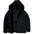 thumbnail image 3 of Men's Heavy Padded Full Fleece Insulated Jacket Negative Degree Canadian Winter Weather Coat with Removable Hood, 3 of 4
