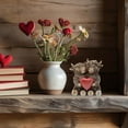 thumbnail image 5 of Highland Cow Couple Figurine Holding Heart – Rustic Resin Highland Cow Statue, Romantic Farmhouse Tabletop Shelf Home Decor - Adorable Animal Lovers Gift for Anniversary, Wedding, Valentine’s Day, 5 of 9