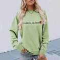 thumbnail image 2 of IDOCLOTHES I Need A Dr Pepp Sweatshirt for Women Funny Sayings Graphic Long Sleeve Shirts Cola Drinking Enthusiasts Fall Sweaters for Women Fashion Clothing Winter Tops Light Green, XXL, 2 of 5
