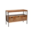 thumbnail image 3 of SAFAVIEH Joshua Industry Rustic Console w/ 3 Drawers, Antique Pewter/Dark Walnut, 3 of 5
