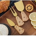 thumbnail image 2 of 1 juego de cuchillos for queso con mango de madera de goma | Juego de cubiertos occidentales | Utensilios de cocina de alta gama., 2 of 2