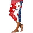thumbnail image 3 of NSLGXD Plus Size Capri Leggings for Women 4th of July Star Print Lightweight Straight Leg Summer Cropped Capris Red White and Blue Casual Workout 7/8 Yoga Pants S-3XL, 3 of 6