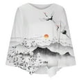 thumbnail image 5 of Birdeem Femmes Décontracté Manches Longues Col en V Hauts Blouse Ample T-Shirts Imprimés Blouse, 5 of 5