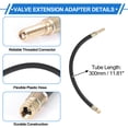 thumbnail image 3 of 1 Juego de extensión de válvula de neumático de cobre de 180 grados con extensión de vástago de válvula de neumático de plástico flexible de 300 mm para automóvil, motocicleta, RV, camión, bicicleta, 3 of 6