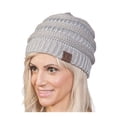 thumbnail image 1 of Thick Soft Knit Oversized Beanie Cap Hat ,Metallic Silver, 1 of 2