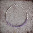 thumbnail image 2 of Amethyst 2mm Rondelle Shape Faceted Cut Beads 7 inch Silver Plated Clasp Bracelet for men, women, unisex. Link Chain Stacking Bracelet.|LINK_00249, 2 of 4