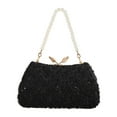 thumbnail image 3 of Bolso de noche tipo sobre Yuyangstore con cierre de beso moderno negro, 3 of 8