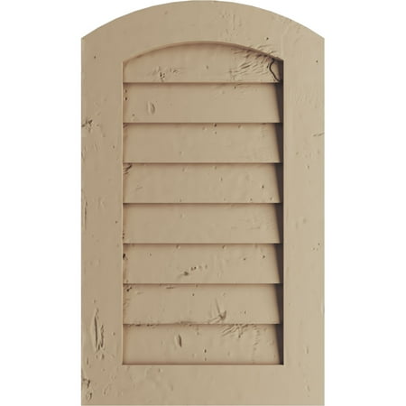 

Ekena Millwork 20 W x 33 H Timberthane Knotty Pine Arch Top Faux Wood Non-Functional Gable Vent Primed Tan