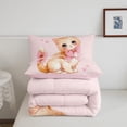 thumbnail image 5 of Kawaii Cat Comforter Set Twin Size,Pink Bowknot Decor Cat Bedding Sets 2Pcs,Sweet Pet Animals Quilt Set Teens Woman Room Decor,Princess Bow Girly Duvet Insert,1 Pillowcase, 5 of 7