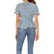 thumbnail image 3 of Blusa envolvente con volantes de cuello en V cruzado de manga corta para mujer Inspire Chic, azul claro, talla S, 3 of 6