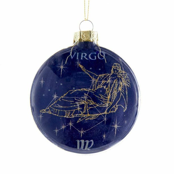 Zodiac VIRGO Constellation Glass Disc Christmas Ornament, by Kurt Adler