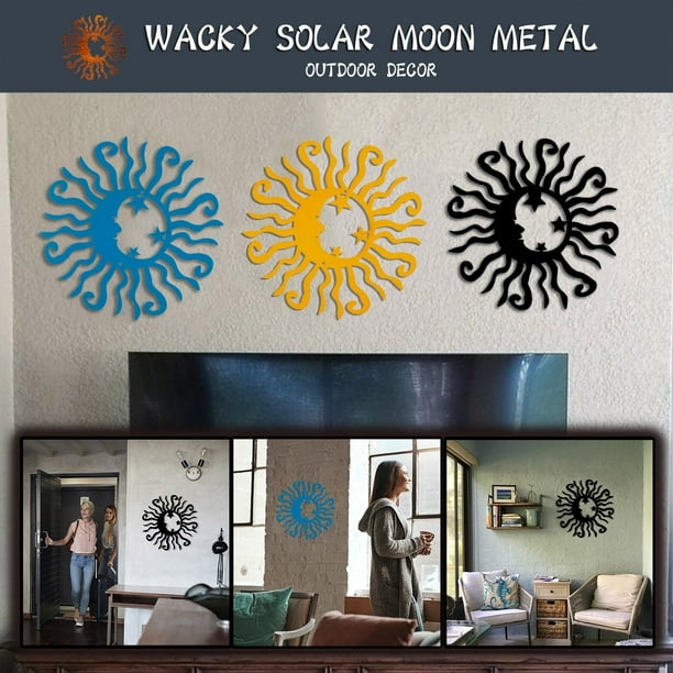 Wacky Solar Moon Metal Wall Art Steel Outdoor Decor Active Reflective Com Wacky Solar Moon Metal Wall Art Steel, Metal Outdoor Decorative Wall