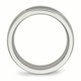 thumbnail image 2 of Bague CZ Noire à Rainures Polies en Acier Inoxydable 10 Dimensions, 2 of 7