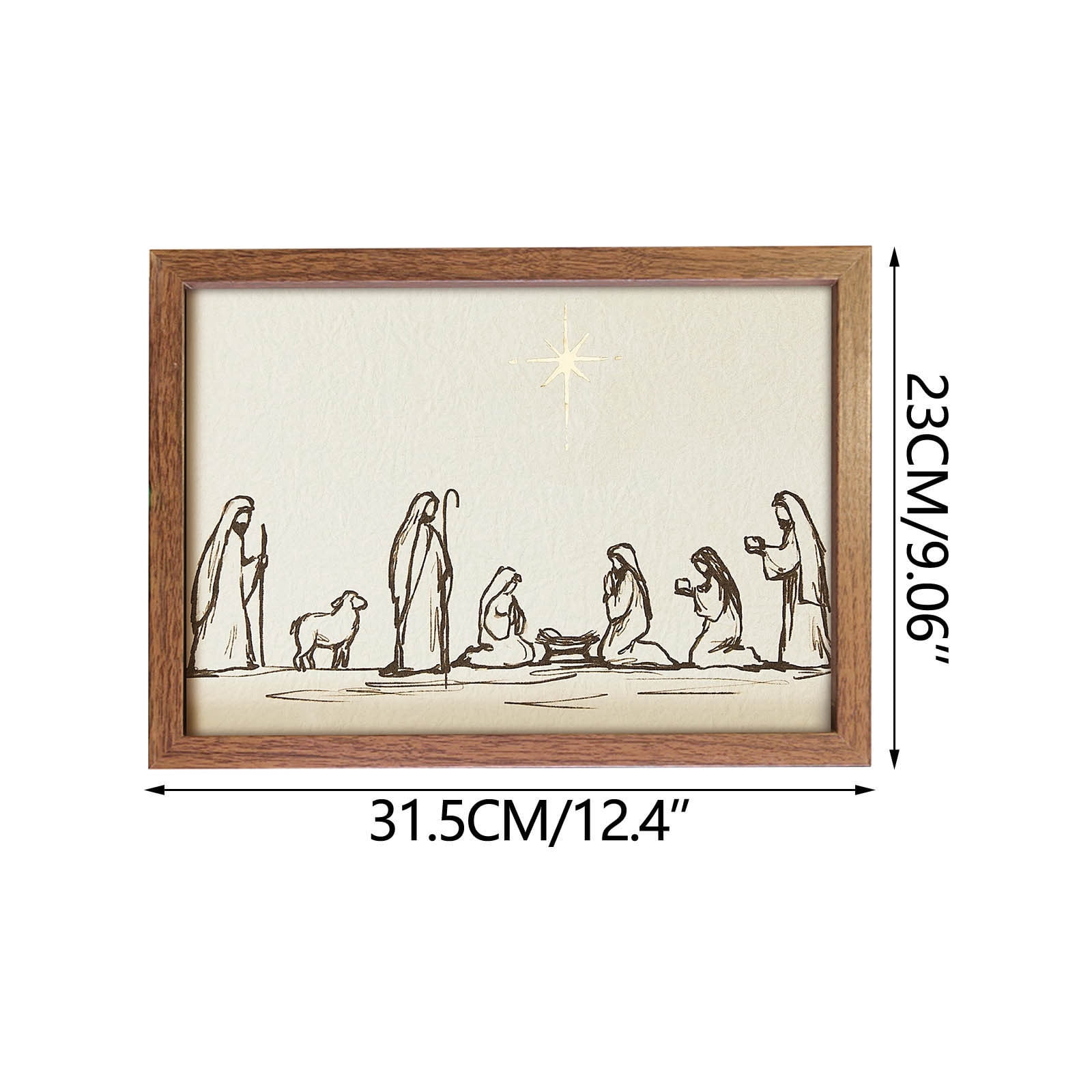Nativity Scene Wall Decoration with Bethlehem Star, Framed Artwork for Christmas, Inspires Reverence and Peace, Meaningful Gift for Family and Friends, Holiday Decor