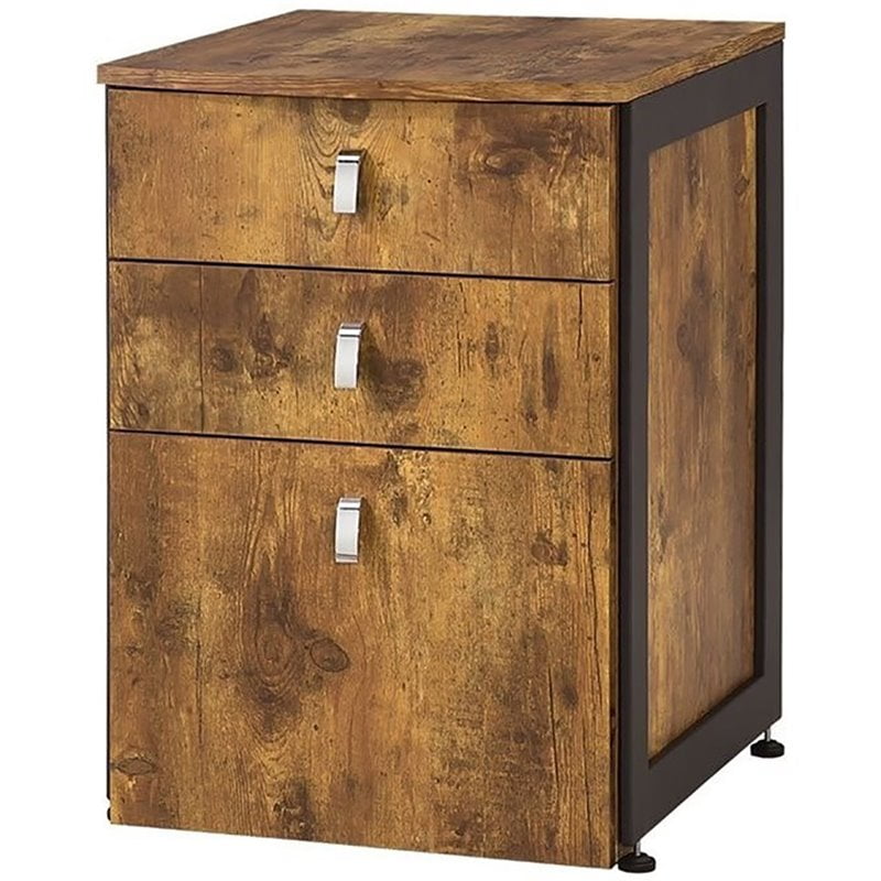 Bowery Hill 3 Drawer Lateral File Cabinet In Antique Nutmeg Walmart Com Walmart Com