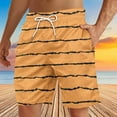 thumbnail image 3 of WAVSUF Summer Drawstring Short Pants Mens Elasticity Shorts Stripe Orange Size S, 3 of 4