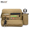 thumbnail image 2 of Bolso bandolera de lona para hombre, bolso de hombro con múltiples bolsillos, bolso de mano estilo mensajero retro marrón de alta calidad para negocios XA544ZC, 2 of 5