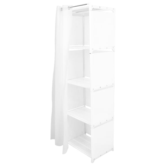 CRILSTYLEO White Plastic Closet Storage Cabinet with Multi Layer Shelves for Bedroom and Living Room