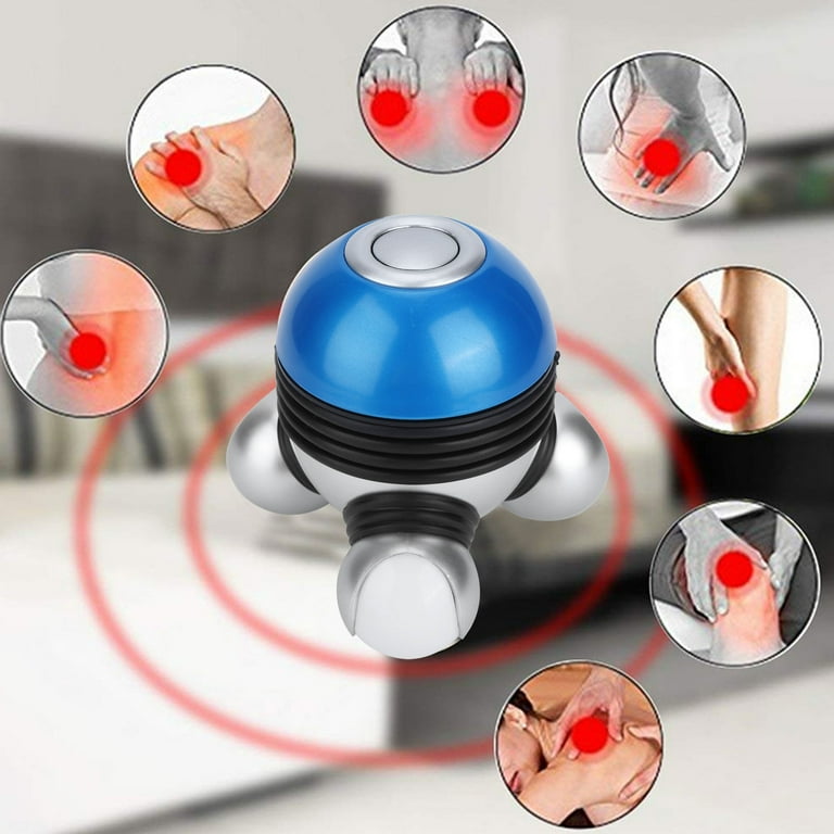 Handheld Massager, Mini Portable Hand-Held Body Vibrating Massager with LED  Light for Head Neck Legs Pain Release Massage Tools Equipment[Blue]