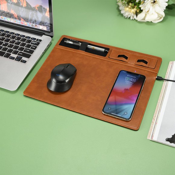 Wireless Charging Gaming Mouse Pad Extended Mouse Mat Anti Fray Stitching & Non Slip Grip Wireless Charger Compatible with Qi Enabled Phones & Devices