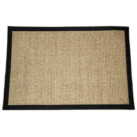 Sisal Mats - Sisal Rug/Mat 2'x3' Desert/Black