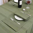thumbnail image 4 of AZZCIA Round Waffle Stripe Tablecloth Stain and Water Resistant for Kitchen Dinning Party Farmhouse(70“×70“, Sage Green), 4 of 6