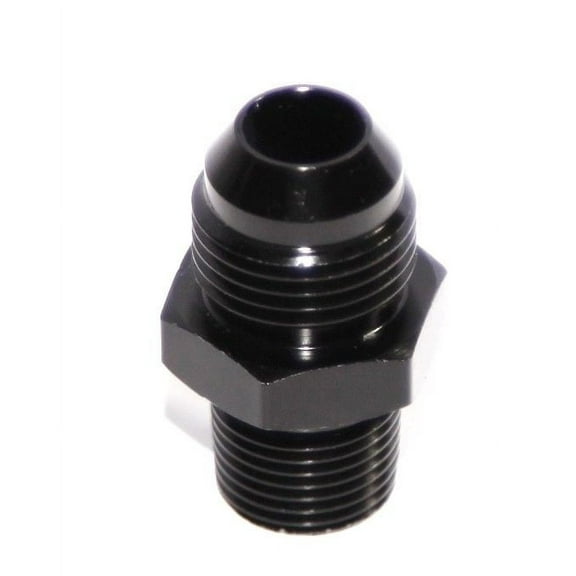 BLACK 8AN AN-8 to 3/8" NPT Male Thread Straight Aluminum Fitting Adapter BLACK 8AN AN-8 to 3/8" NPT Male Thread Straight Aluminum Fitting Adapter