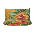 thumbnail image 3 of 3 Pcs Soft Bedding Set, Includes 1 Duvet Cover with Zipper And 2 Pillow,Shams Hawaiian Hibiscus Garden Orange Flowers Full(79"×90"), 3 of 8