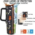 thumbnail image 5 of Mushroom Tumbler with Handle and Straw 40oz Mushroom Tumbler Coffee Travel Mug Mushroom Cup Leak Proof Insulated Tumbler Mushroom Stuff Gifts for Women-(black), 5 of 6