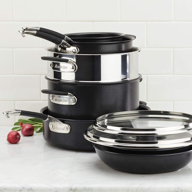 Anolon 87543 Smart Stack Hard Anodized Nonstick Cookware Pots and Pans