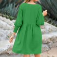 thumbnail image 6 of Aellinatey Womens Fall Dresses Casual Tunic Dress Short Sleeve Crew Neck Flowy Babydoll Dress, 6 of 9