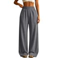 thumbnail image 4 of Breezora Womens High Waist Wide Leg Sports Pants Loose Fit Athletic Trousers with Pockets for Yoga Gym Running Workout Casual, 4 of 9