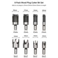 thumbnail image 3 of 8Pcs Woodworking Chamfer Drilling Tool Wood Plug Cutter Drill Bit Set with 3/8in Round Shank, 3 of 8