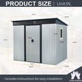 thumbnail image 5 of CarButler 8x6ft Metal Outdoor Storage Shed with Window and Transparent Plate, Lockable Sliding Doors for Garden Backyard Patio White, 5 of 7
