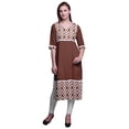 thumbnail image 1 of Bimba Robes Tuniques Droites pour Femmes Kurti Imprimé Tenue d'Été Kurta, 1 of 5