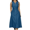 thumbnail image 2 of FcBaudy Robe Sans Manches à Col Rond, Robes d'Été pour Femmes, Robes pour Femmes Nouvelle Mode d'Été Robe Colorée Robe pour Femmes, 2 of 6