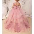 thumbnail image 5 of Drtj Girl's Elegant Tulle Flower Girl Dress - Lace Applique First Communion & Pageant Gown, Princess Ball Gown for Weddings, Parties & Special Occasions, 5 of 6