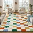 thumbnail image 2 of Garvee 10'x13' Fluffy Area Rugs Soft Luxury Shag Carpet, Modern Checkered Shaggy Rugs Christmas Rug with Non Slip Backing for Living Room Bedroom Home Decor, Colorful, 2 of 10