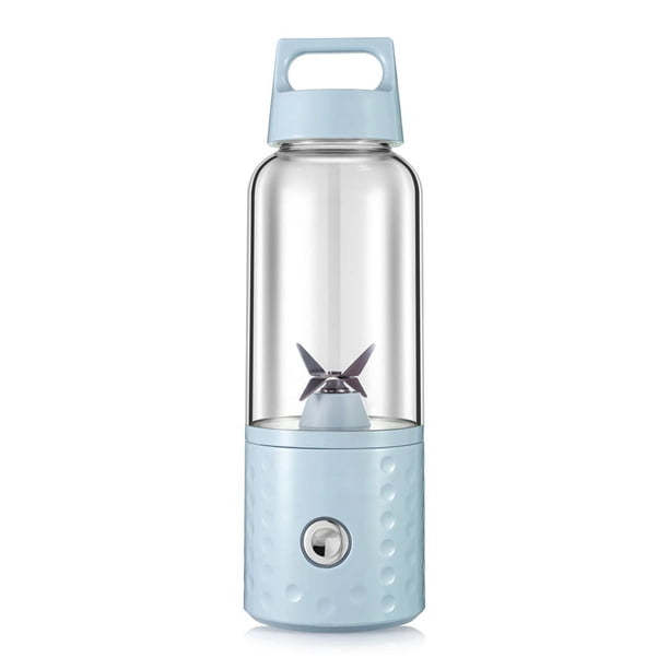 Licuadora portátil de tamaño pequeño, licuadora para batidos y batidos, licuadora de viaje, licuadora recargable por USB, azul