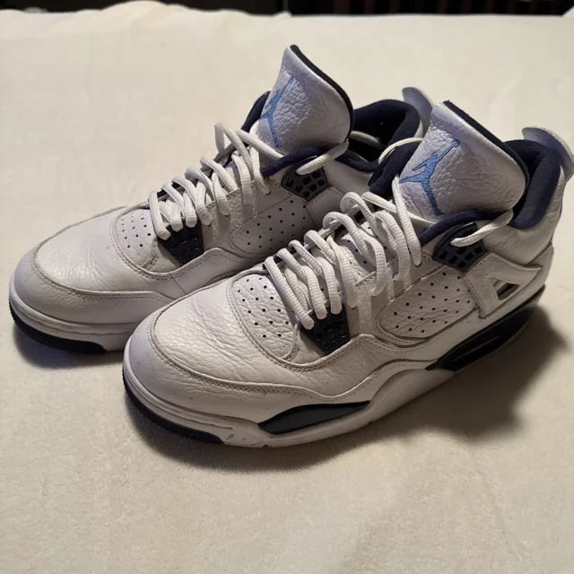 Ni - ke Air Jordan 4 Retro LS Columbia 2015 314254 107 White/Midnight Navy Size 10 VNDS