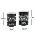 thumbnail image 3 of GDF Studio Pellerin Outdoor Metal Side Tables, Set of 2, Black, 3 of 7