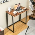 thumbnail image 4 of Costway Folding Computer Desk No Assembly Study Writing Table for Small Spaces Brown, 4 of 10