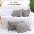 thumbnail image 6 of Unique Bargains 4-pcs Decoratiove Throw Cushion Pillow Covers Light Gray 12"x18", 6 of 8