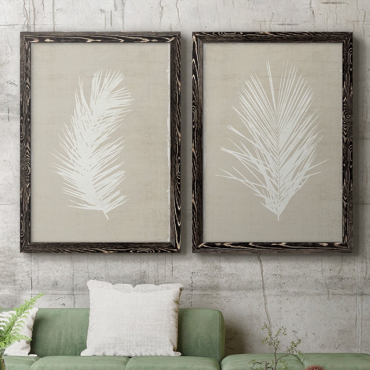 Palm Oasis I - Premium Framed Canvas 2 Piece Set - Ready to Hang