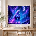 thumbnail image 5 of Unicorn With Glowing Rainbow Mane in Moonlit Galaxy Sky, Dreamy Fantasy for Fantasy Decor Lovers, Mythical Wall Art, Birthday Gift, Tapestry Wall Hanging for Bedroom, Living Room and Dorm, 5 of 7