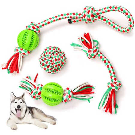 Toy Rppe Dog toy rope set, 5 pieces interactive toy dog chew toy rope with ball ...