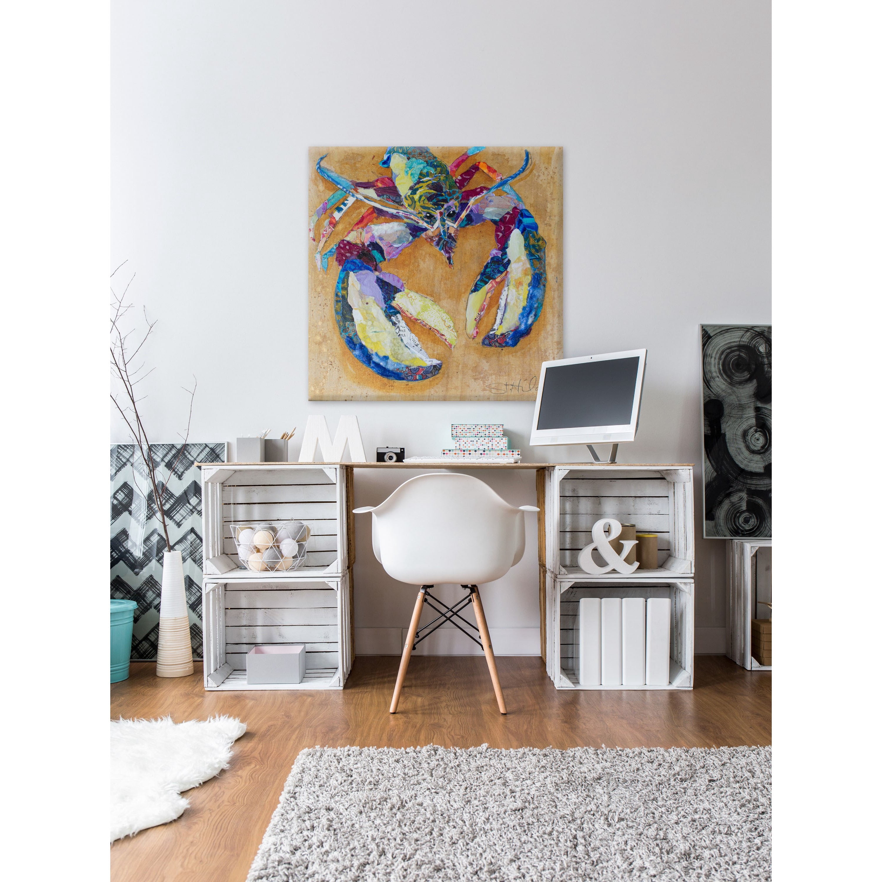 "Tropical Lobster" Painting Print on Wrapped Canvas