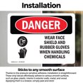 thumbnail image 3 of (2 Pack) Wear Face Shield And Rubber Gloves Chemicals OSHA Danger Sign, 3 of 7